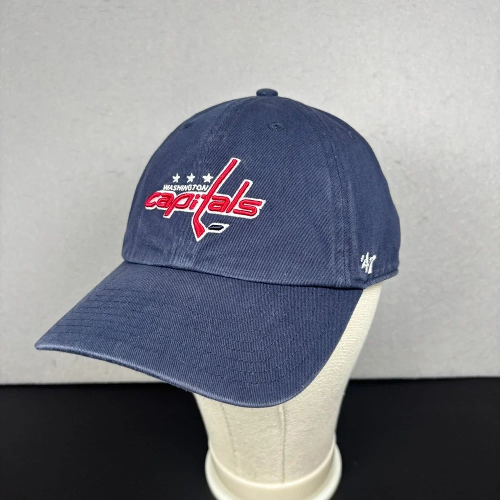 Washington Capitals 47 Brand Clean Up Hat Navy Blue Adjustable Cap NHL Hockey